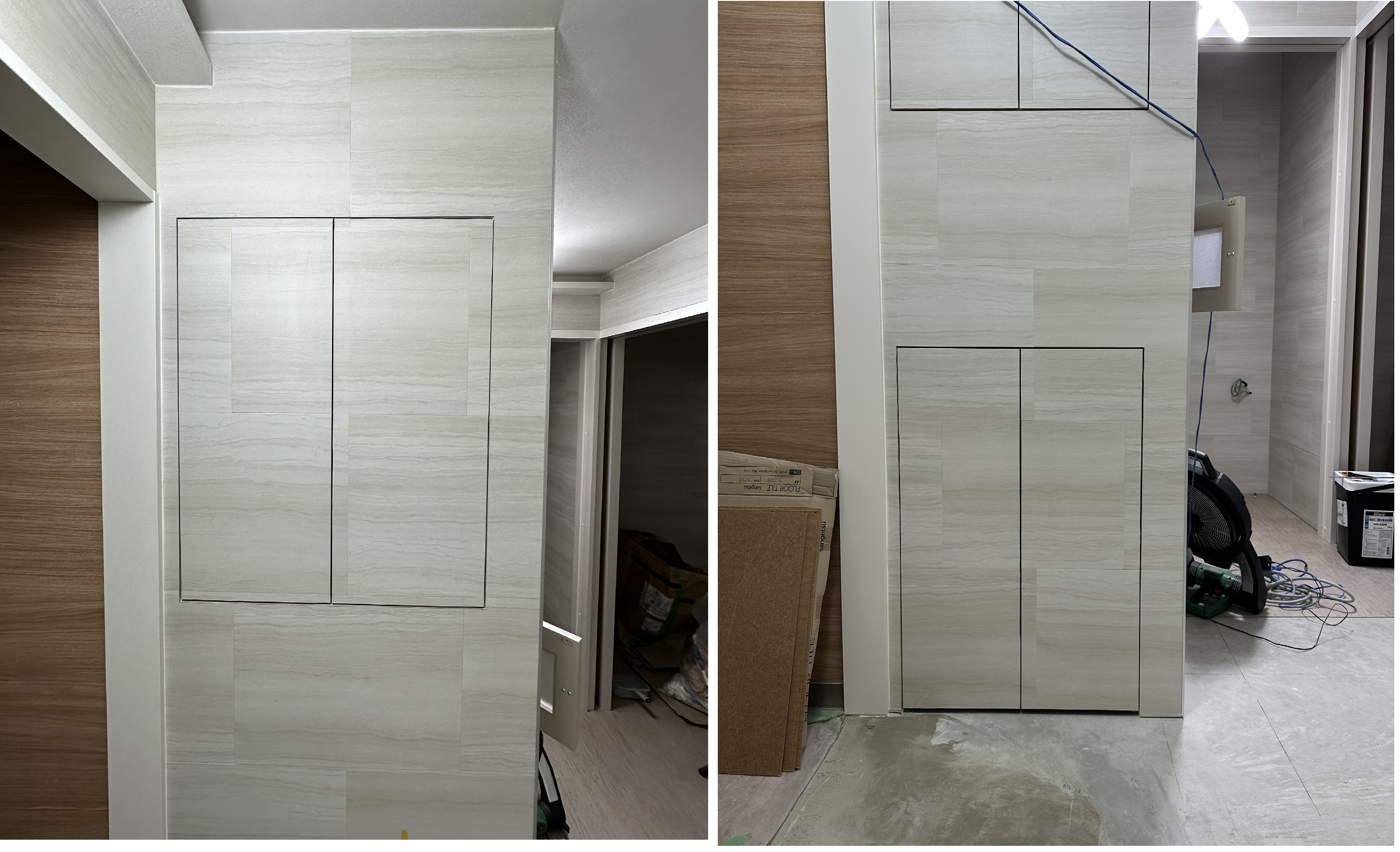 本来は床用の材料ですが、壁に貼ることもできます。